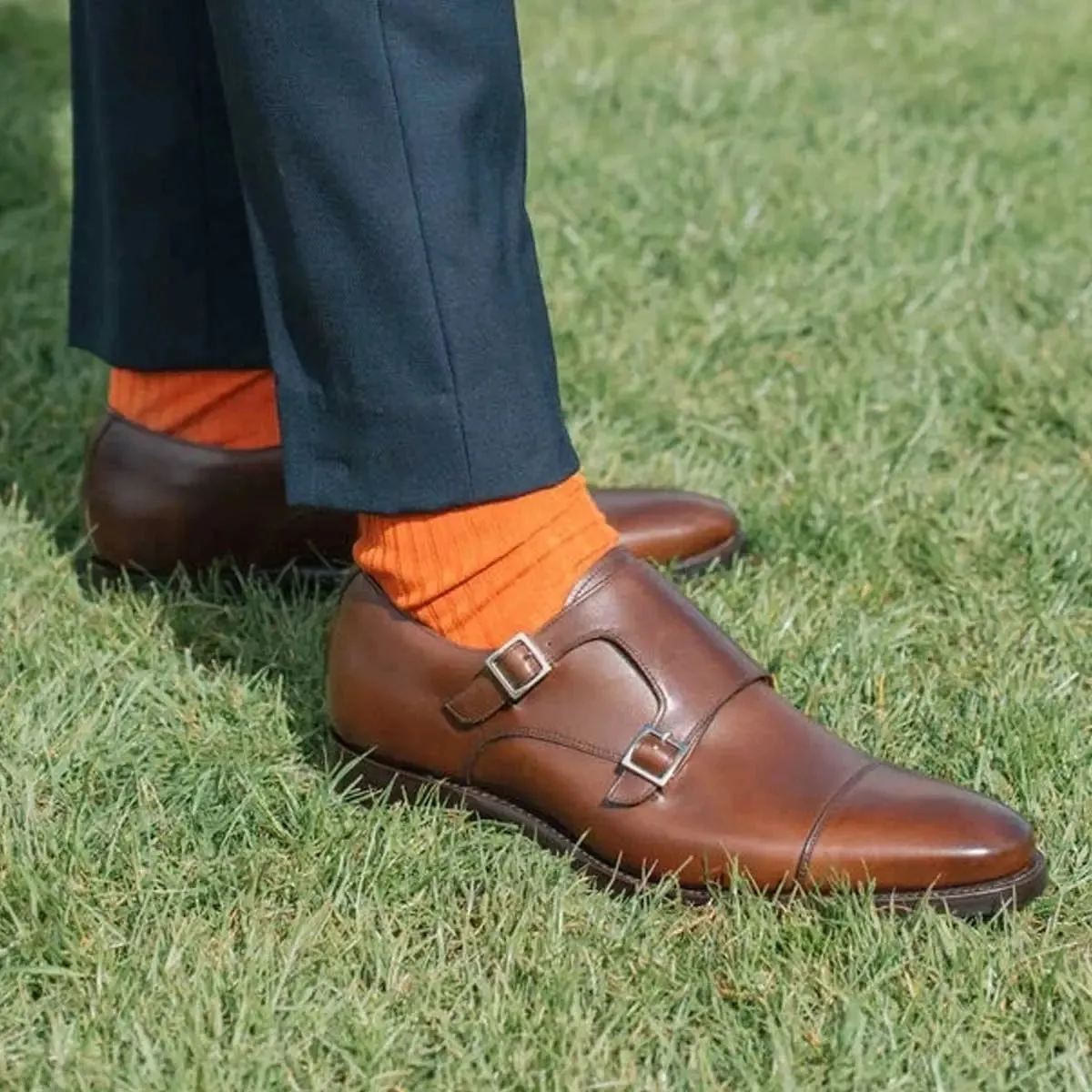 BARKER Edison Shoes - Mens Monk Strap - Dark Walnut Calf