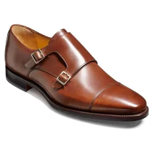 BARKER Edison Shoes - Mens Monk Strap - Dark Walnut Calf