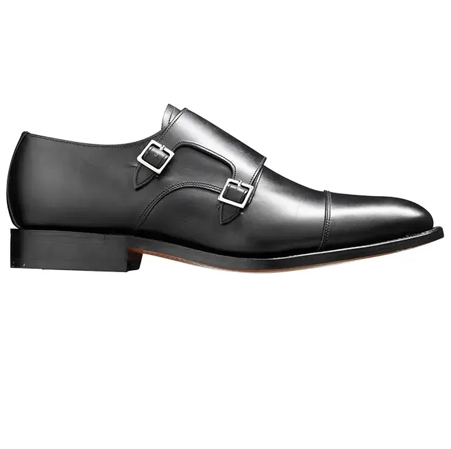 BARKER Tunstall Shoes - Mens Double Monk Strap - Black