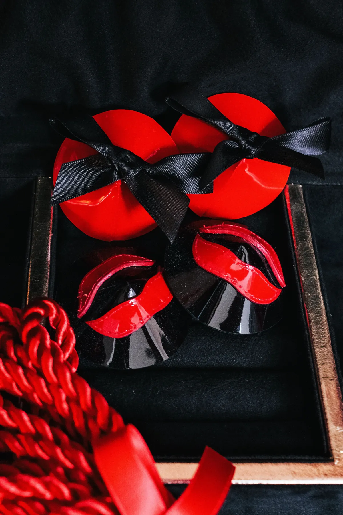 Black & Red Bow Pasties