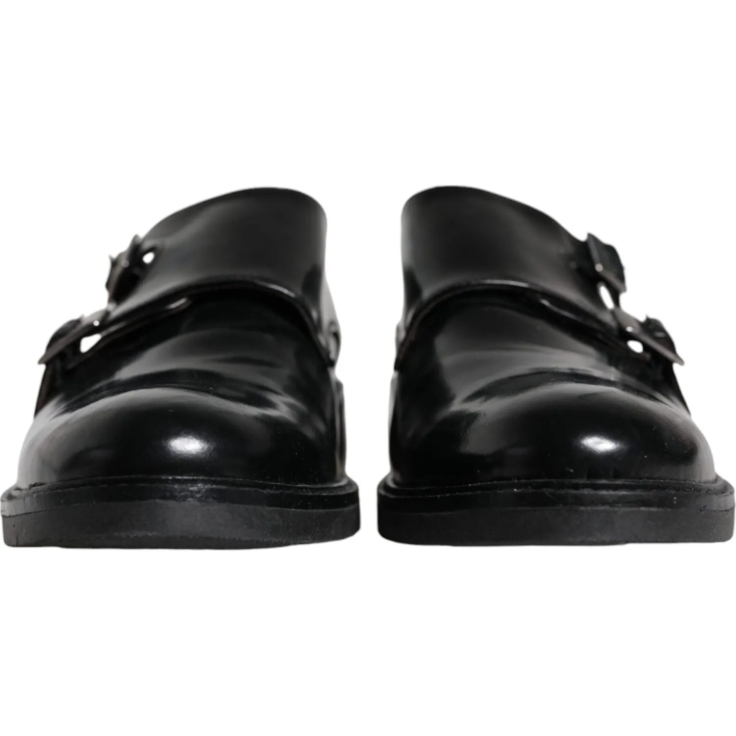 Daniele Alessandrini Black Leather Monk Strap Dress Formal Shoes