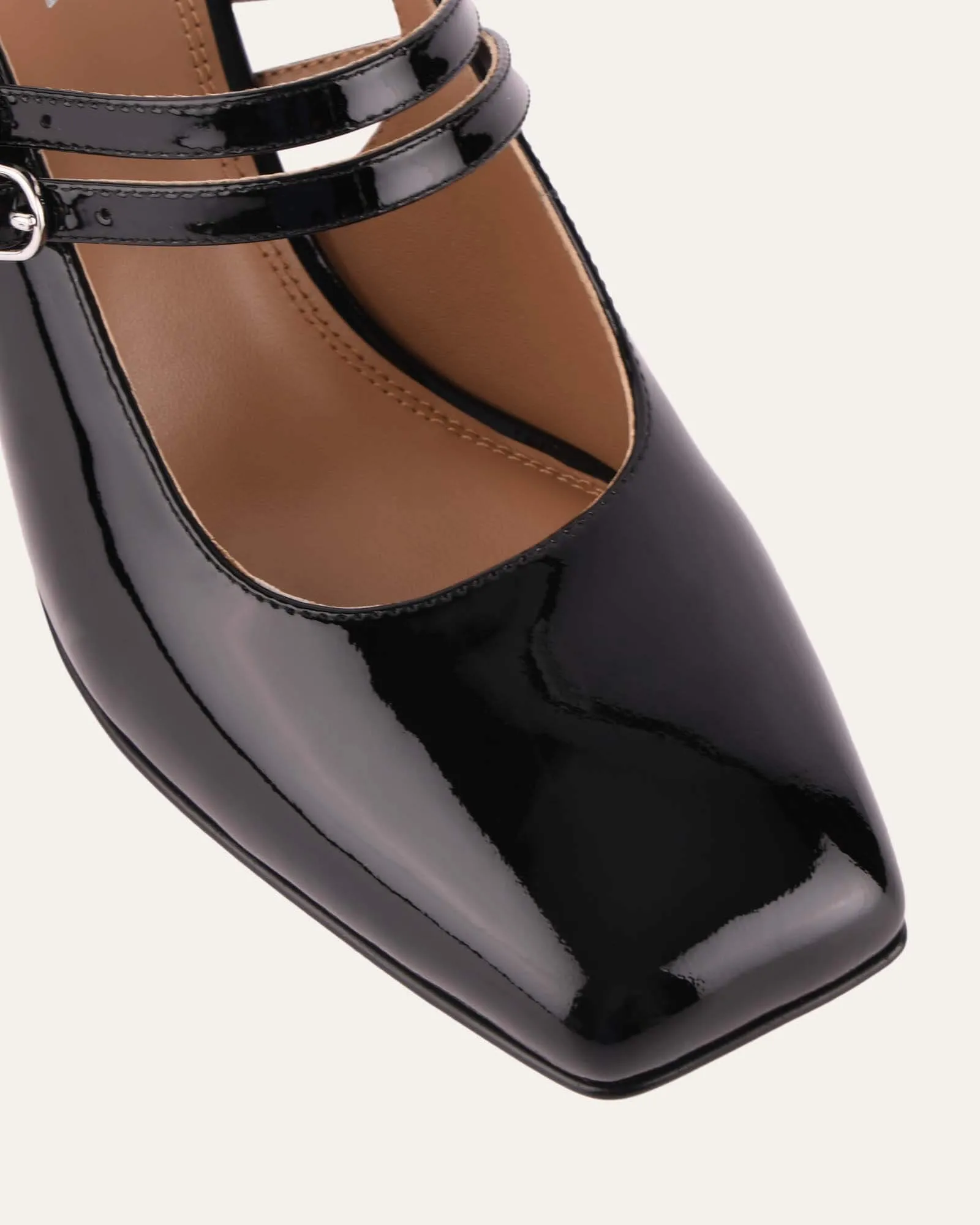 NATASHA MID HEELS BLACK PATENT