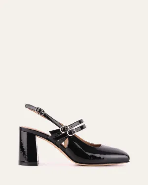 NATASHA MID HEELS BLACK PATENT