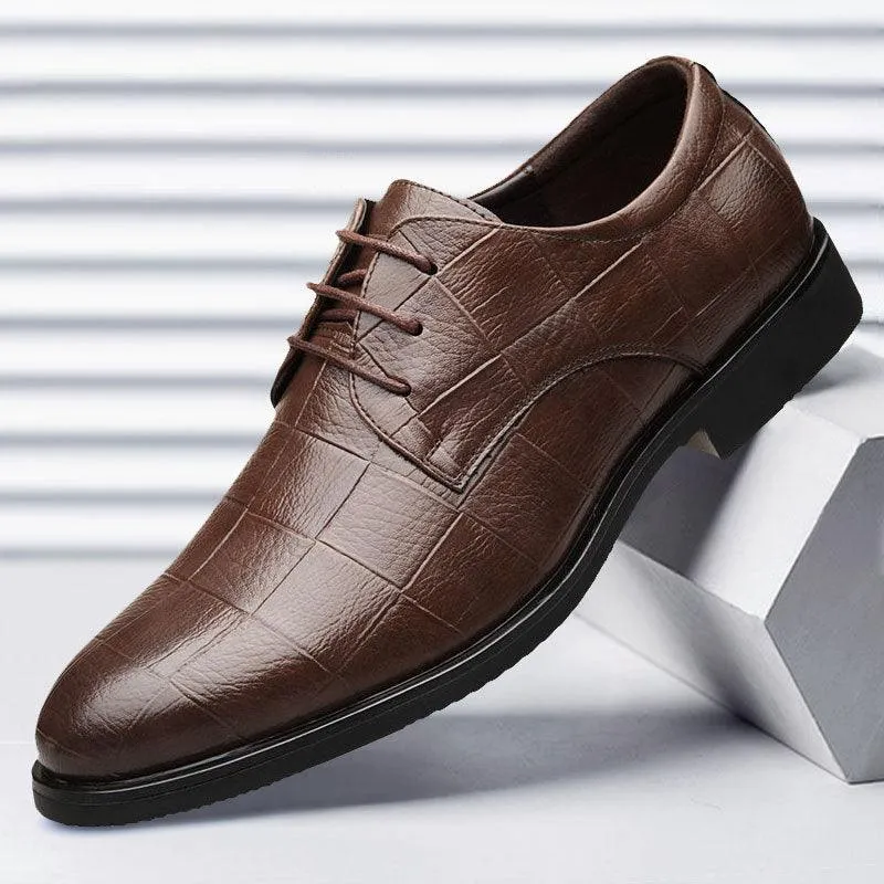 Thick-soled Laced Up Men's Shoes