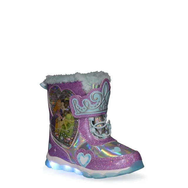 Toddler Girl fleece-lined Light Up Winter Snow Boots