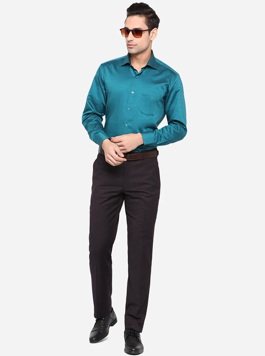 Wine Solid Classic Fit Formal Trouser | JadeBlue