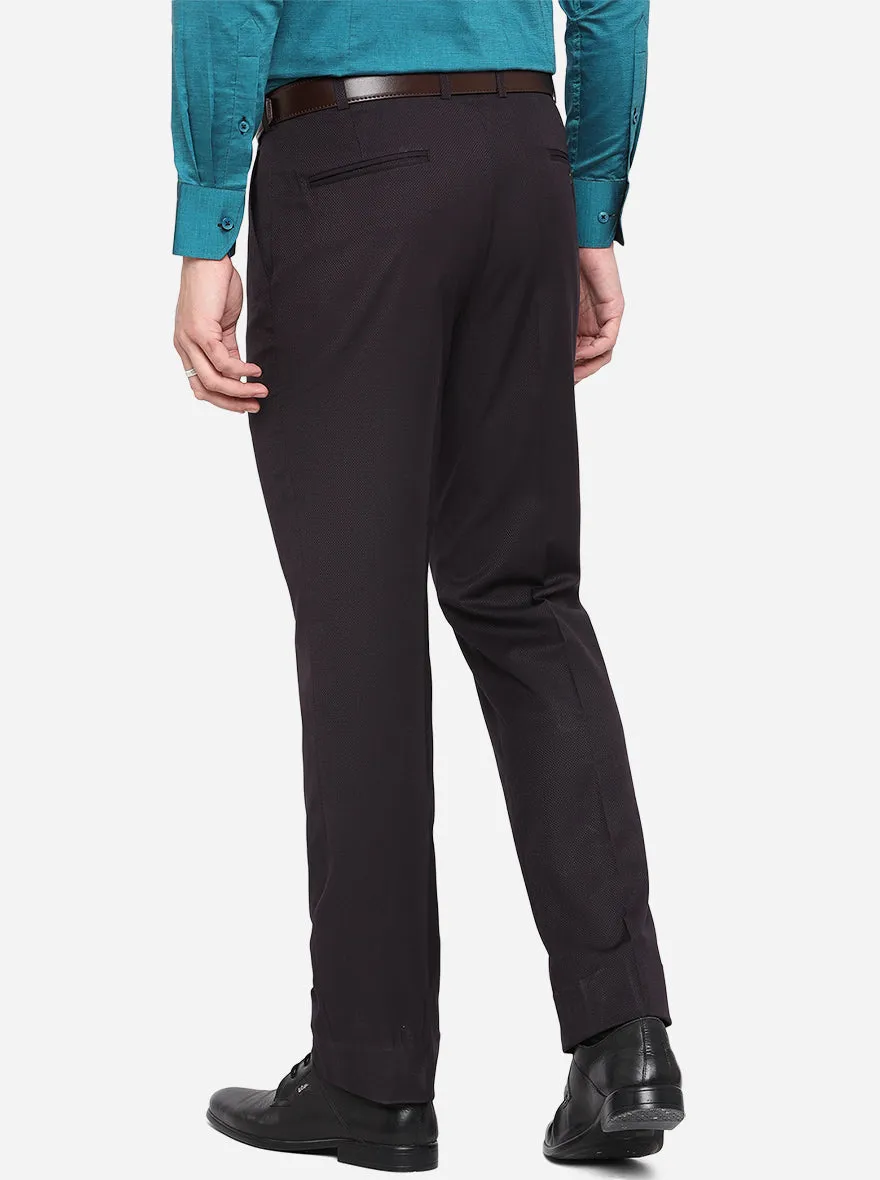 Wine Solid Classic Fit Formal Trouser | JadeBlue