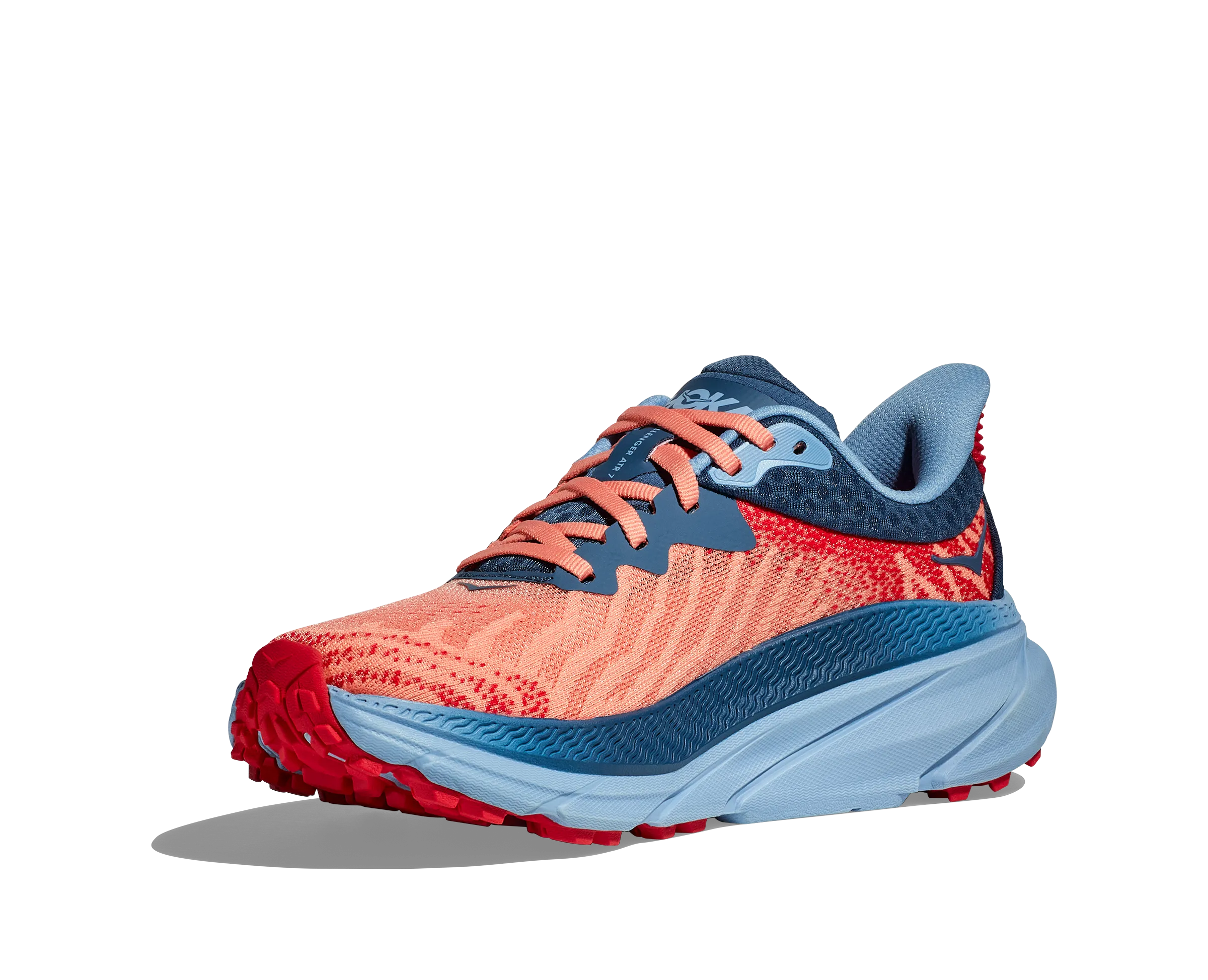 WOMEN'S HOKA CHALLENGER ATR 7 1134498PPYR COLOR: PAPAYA/REAL TEAL