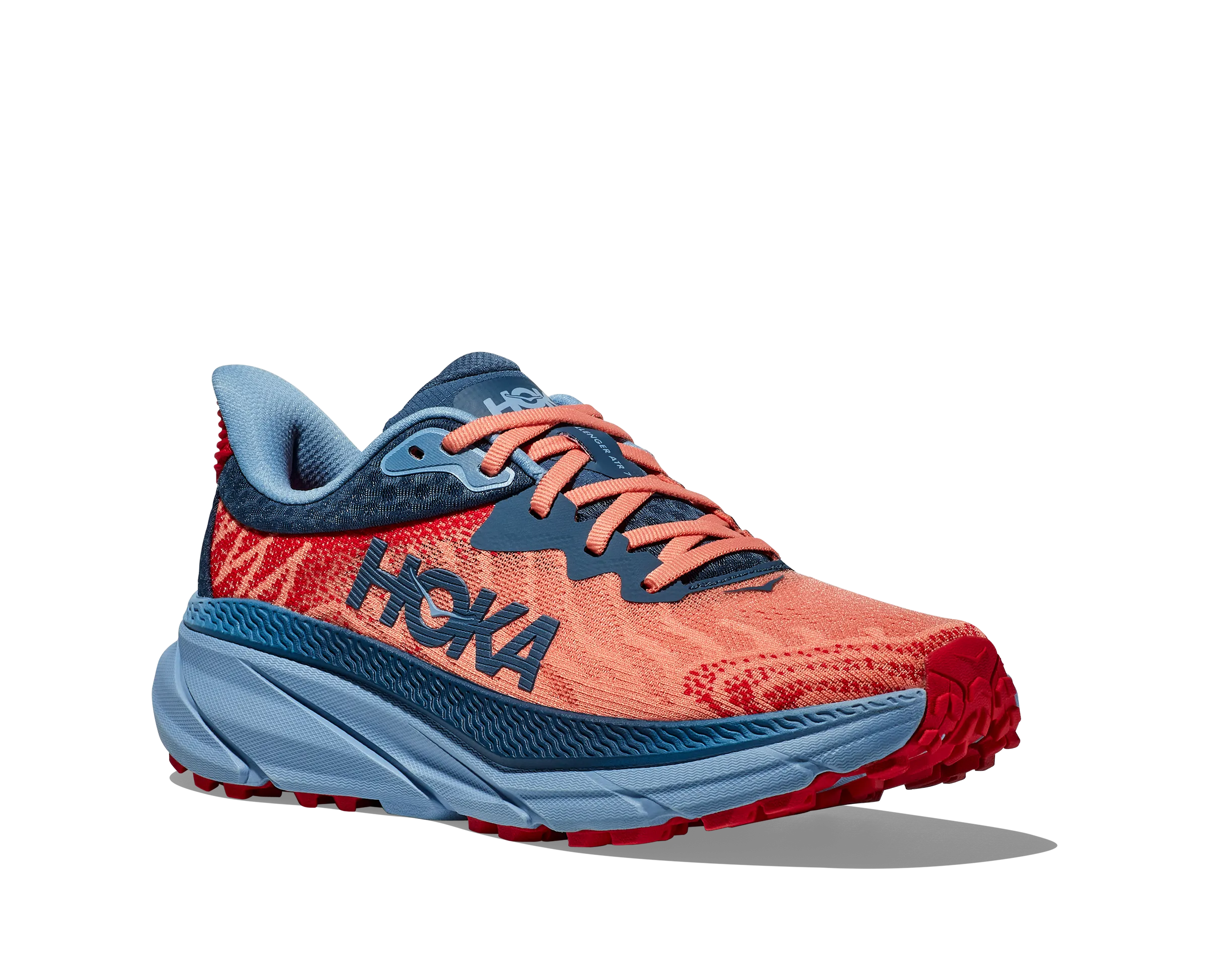 WOMEN'S HOKA CHALLENGER ATR 7 1134498PPYR COLOR: PAPAYA/REAL TEAL