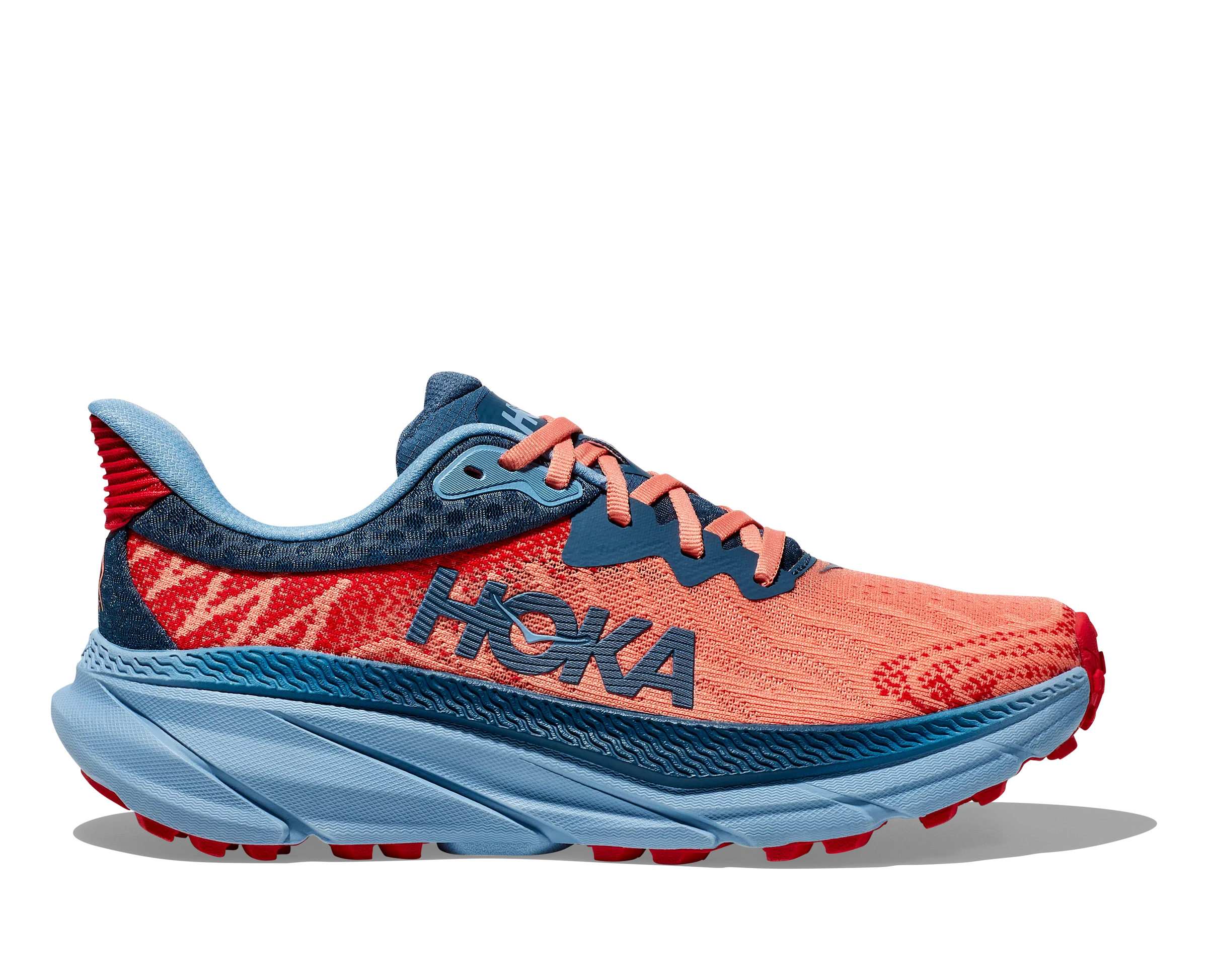 WOMEN'S HOKA CHALLENGER ATR 7 1134498PPYR COLOR: PAPAYA/REAL TEAL